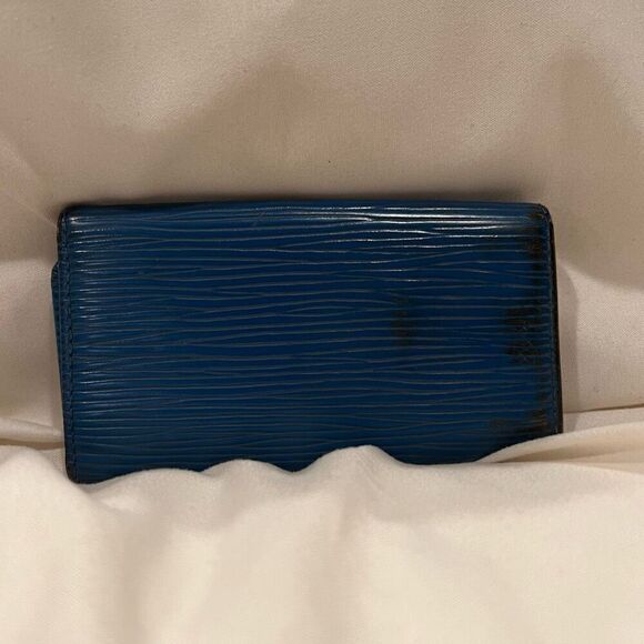 Vintage Louis Vuitton Epi Leather Keyring Case Key Holder Blue VGC - Picture 5 of 10